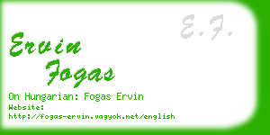 ervin fogas business card